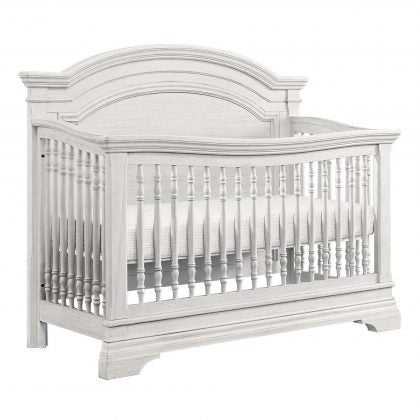 Olivia Arch Top Convertible Crib & Double Dresser| Brushed White - Kid's Stuff Superstore