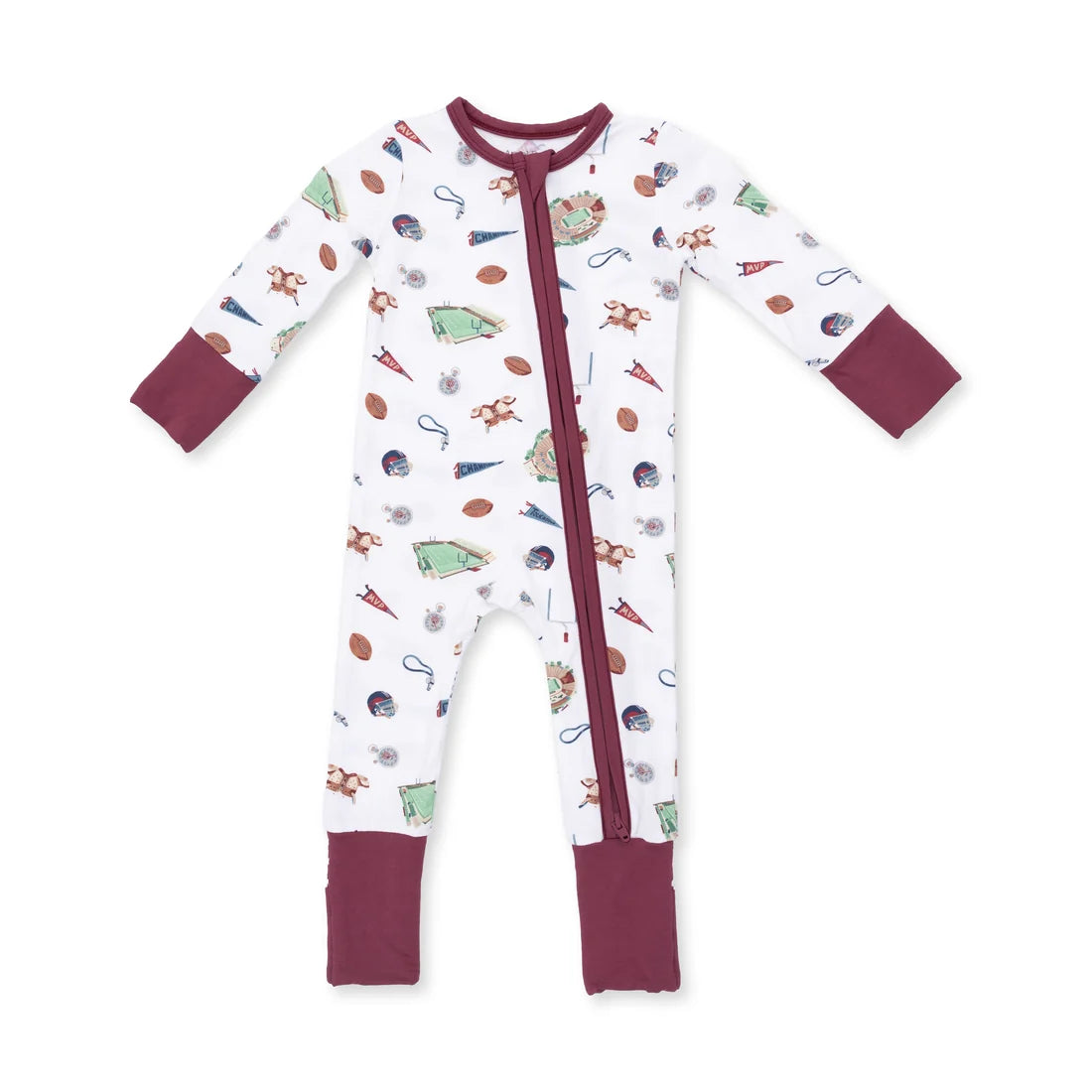 Angel Dear Bamboo Romper - Vintage Football