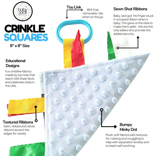Baby Jack 8x8 Crinkle Sensory Toy - Jungle Zoo - Kid's Stuff Superstore