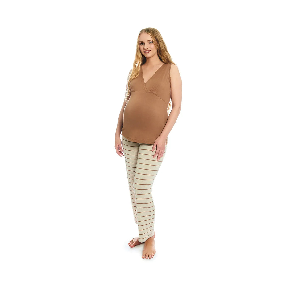 Everly Grey 5 Pc Matching Set - Mocha Stripe