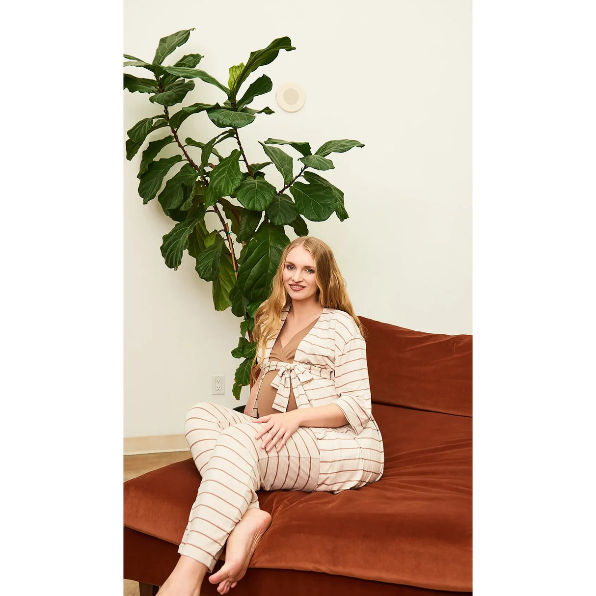 Everly Grey 5 Pc Matching Set - Mocha Stripe