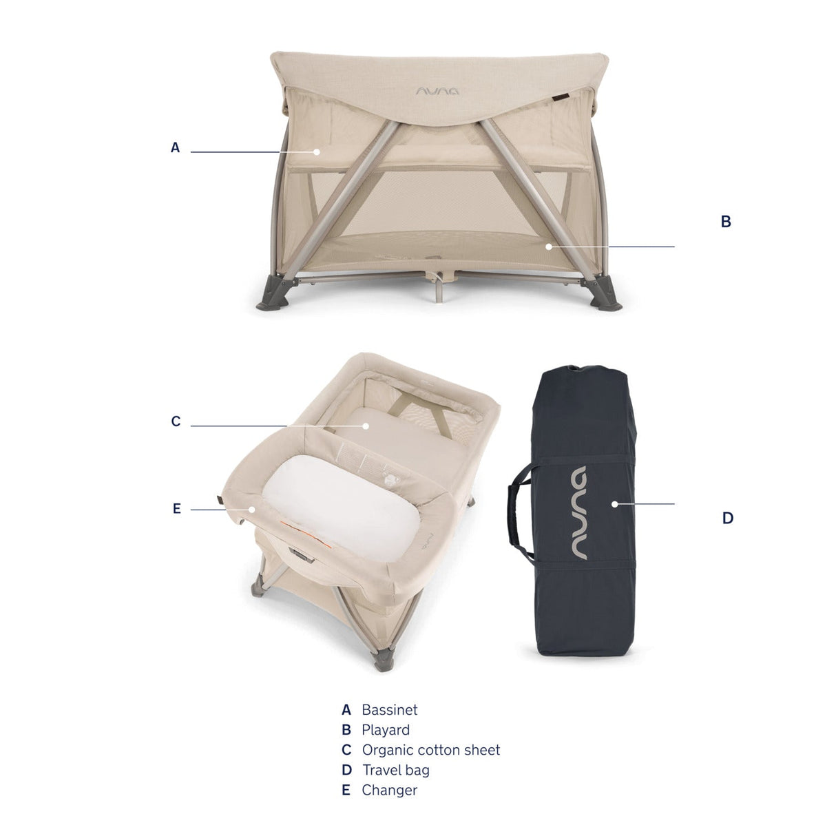 Nuna SENA Aire Playard with Zip-Off Bassinet + Changer - Kid's Stuff Superstore