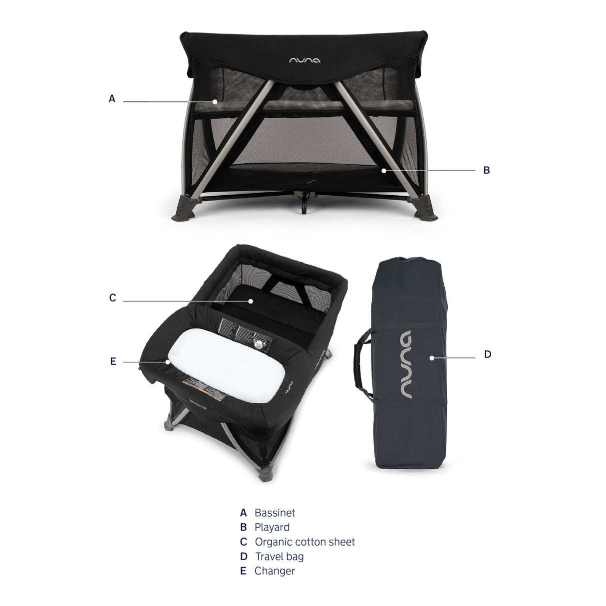 Nuna SENA Aire Playard with Zip-Off Bassinet + Changer - Kid's Stuff Superstore