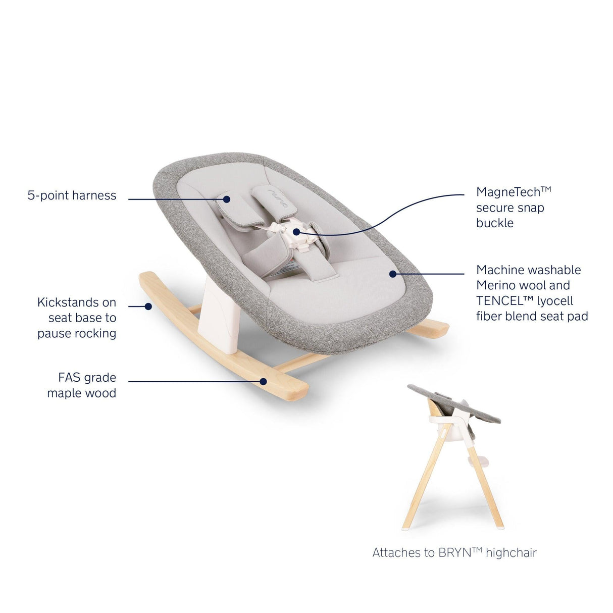 Nuna BRYN High Chair + Newborn Rocker Seat - Kid's Stuff Superstore