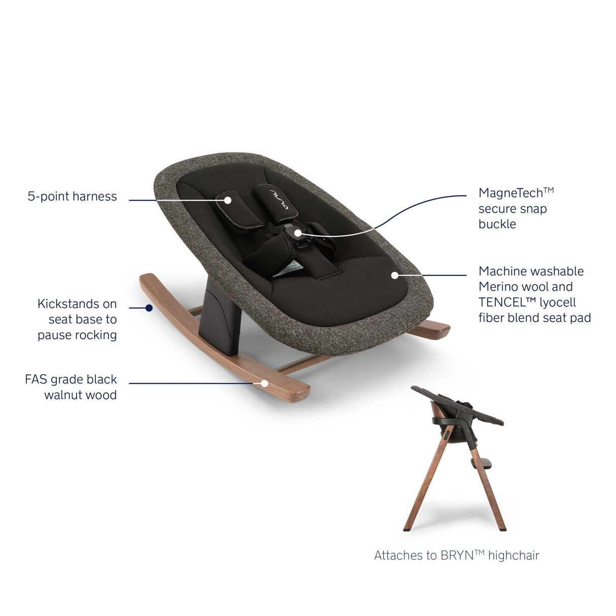 Nuna BRYN High Chair + Newborn Rocker Seat - Kid's Stuff Superstore