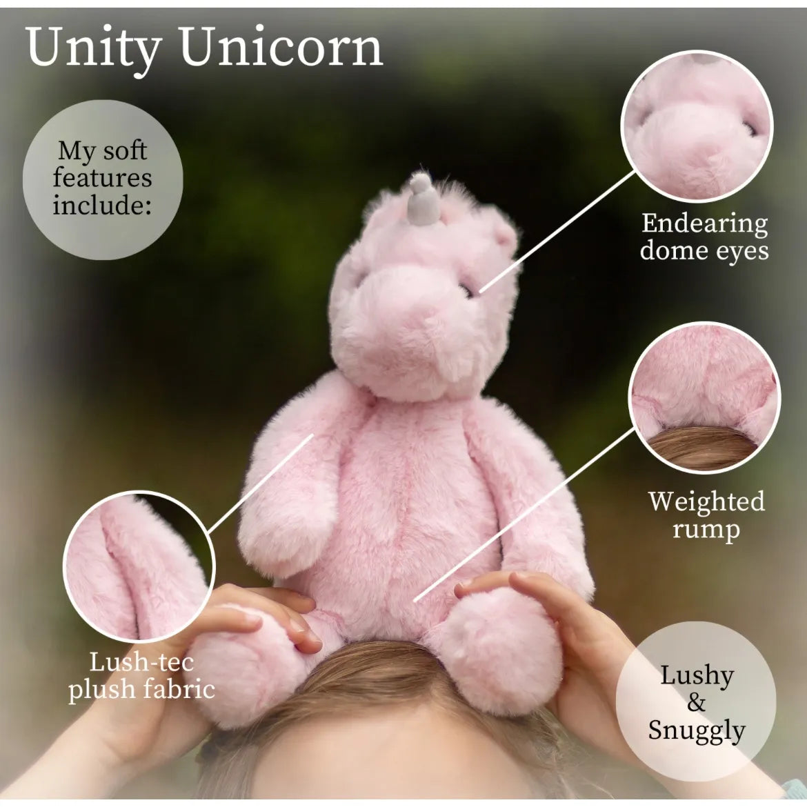 World's Softest Lushee 10" - Unity Rose Pink Unicorn