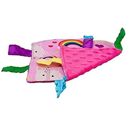 Baby Jack 8x8 Crinkle Sensory Toy - Unicorn Hearts - Kid's Stuff Superstore