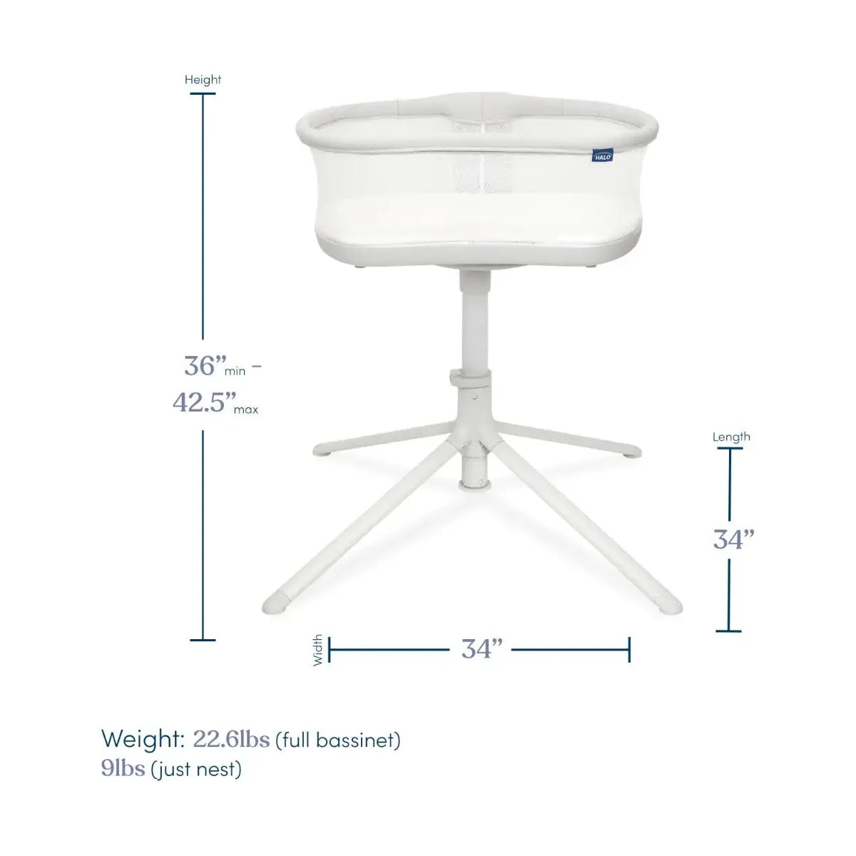 Halo Bassinest Swivel Sleeper 3.0 - Grey - Kid's Stuff Superstore