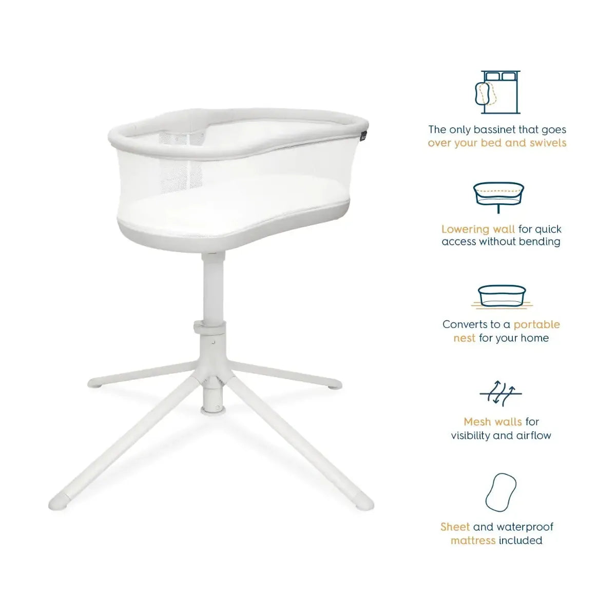 Halo Bassinest Swivel Sleeper 3.0 - Grey - Kid's Stuff Superstore