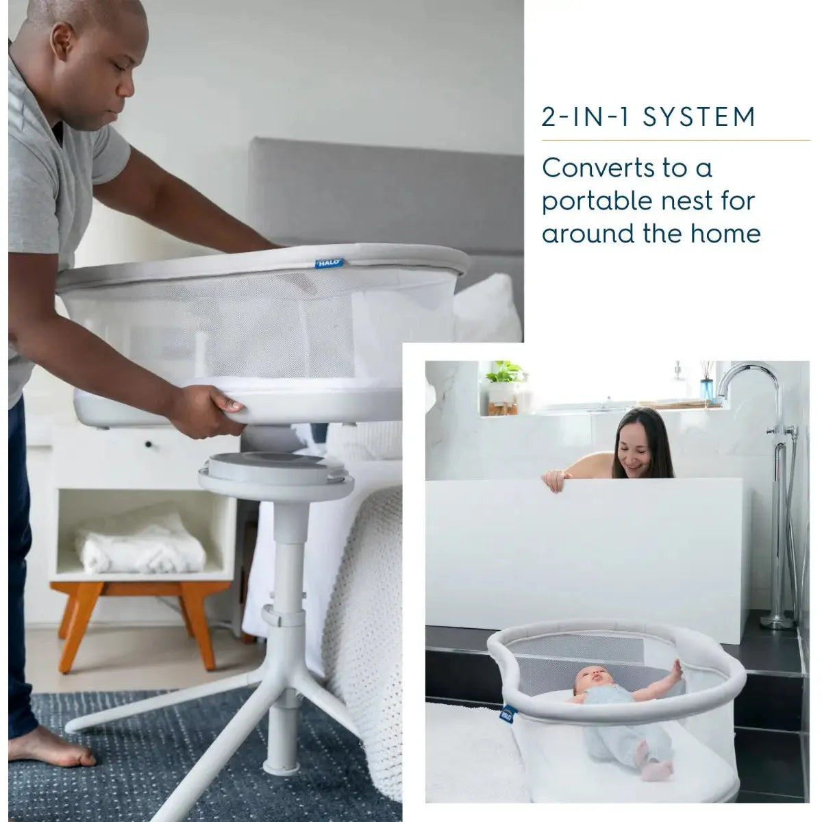 Halo Bassinest Swivel Sleeper 3.0 - Grey - Kid's Stuff Superstore