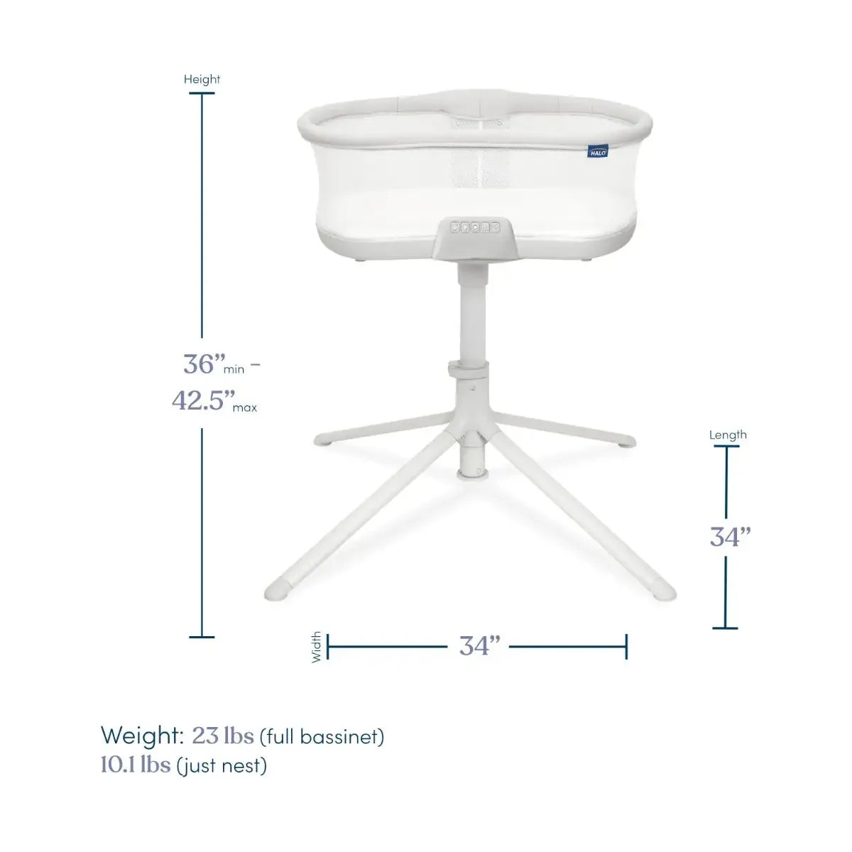 HALO Bassinest Soothing Swivel Sleeper 3.0 - White - Kid's Stuff Superstore