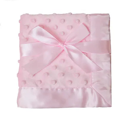 Minky Dot/Satin Security Blanket 14"x 14" - Kid's Stuff Superstore