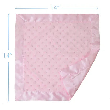 Minky Dot/Satin Security Blanket 14"x 14" - Kid's Stuff Superstore