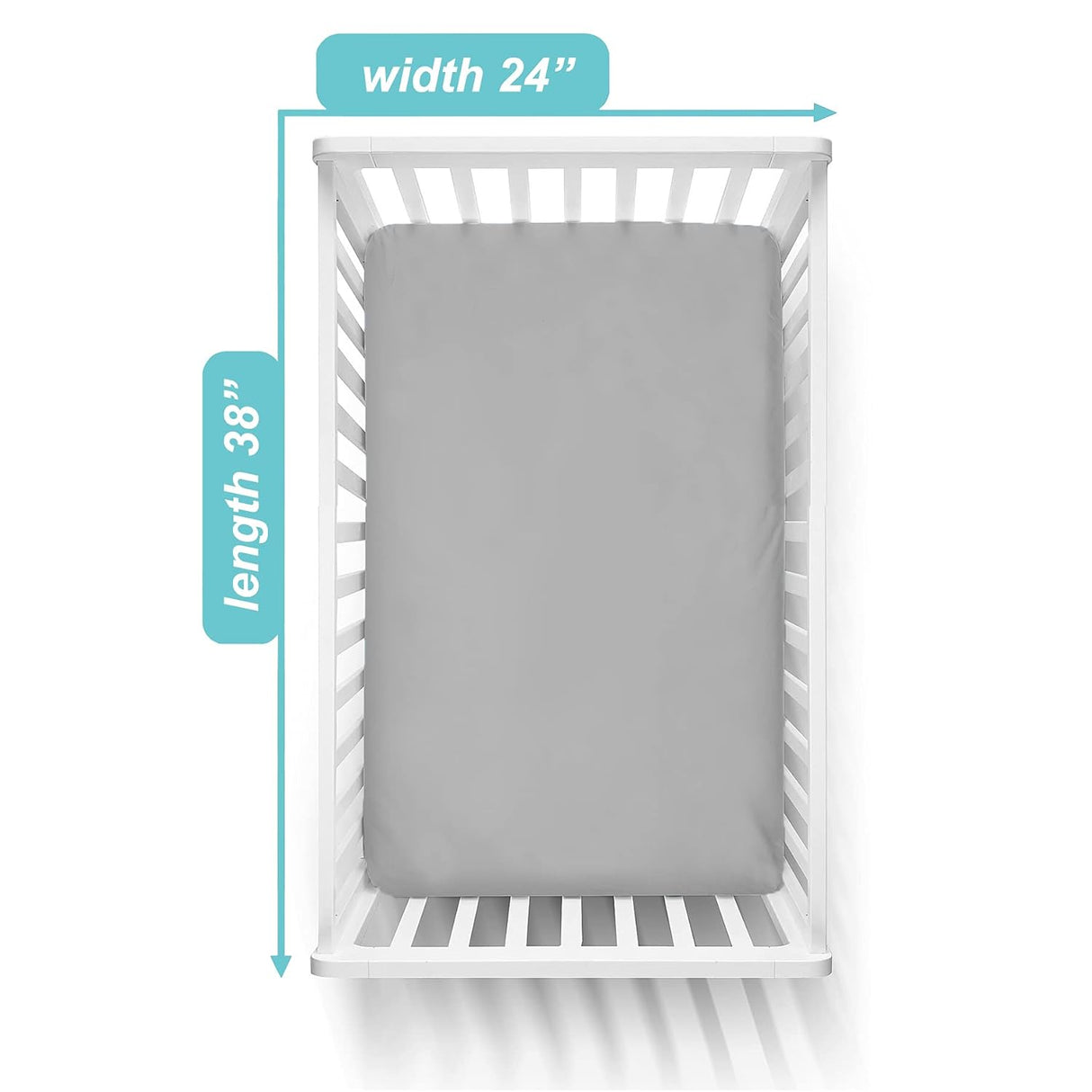 American Baby Company Fitted Mini Crib Sheet - Gray - Kid's Stuff Superstore