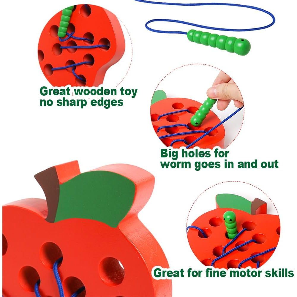 Wooden Lacing Apple - Kid's Stuff Superstore