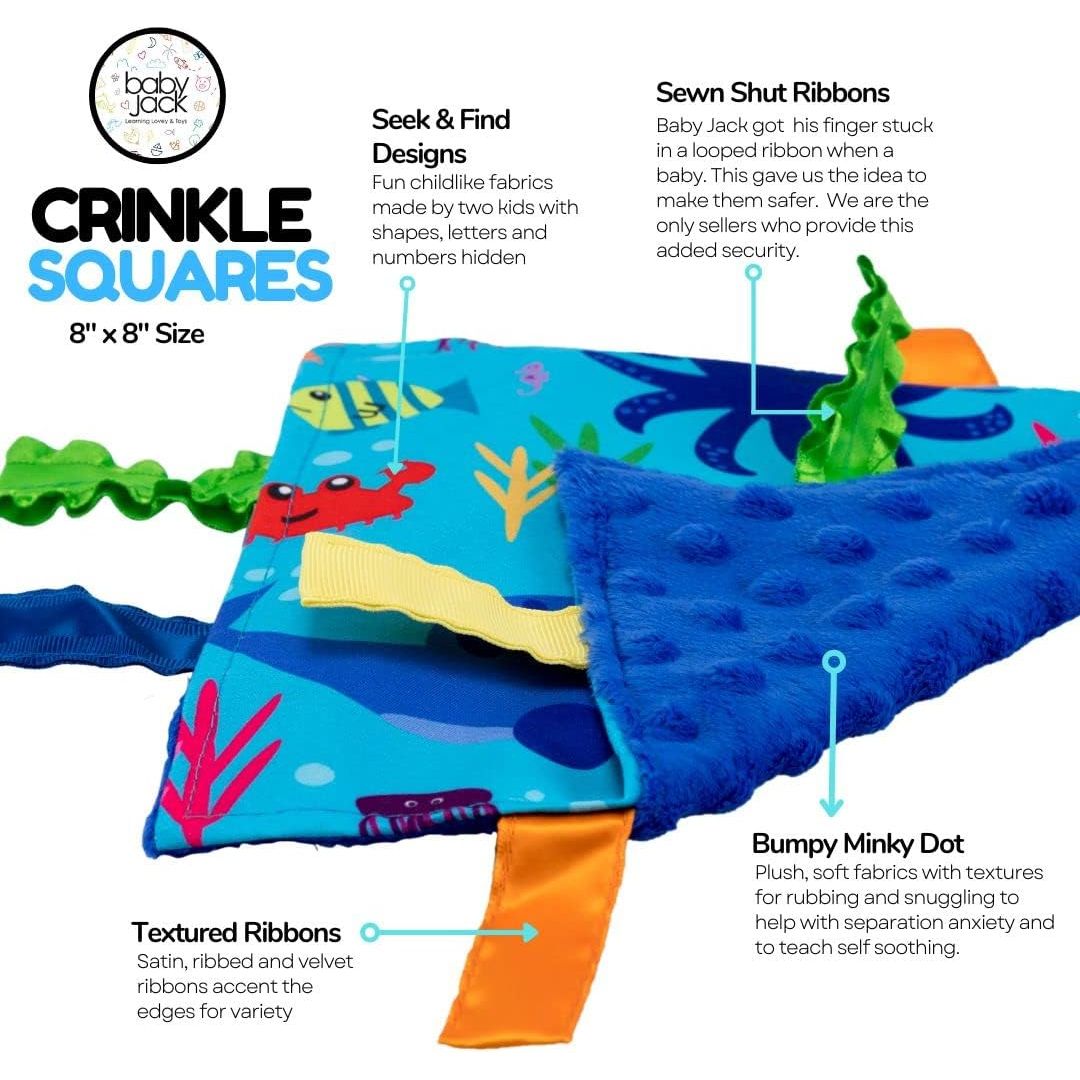 Baby Jack 8x8 Crinkle Sensory Toy - Ocean Fish - Kid's Stuff Superstore