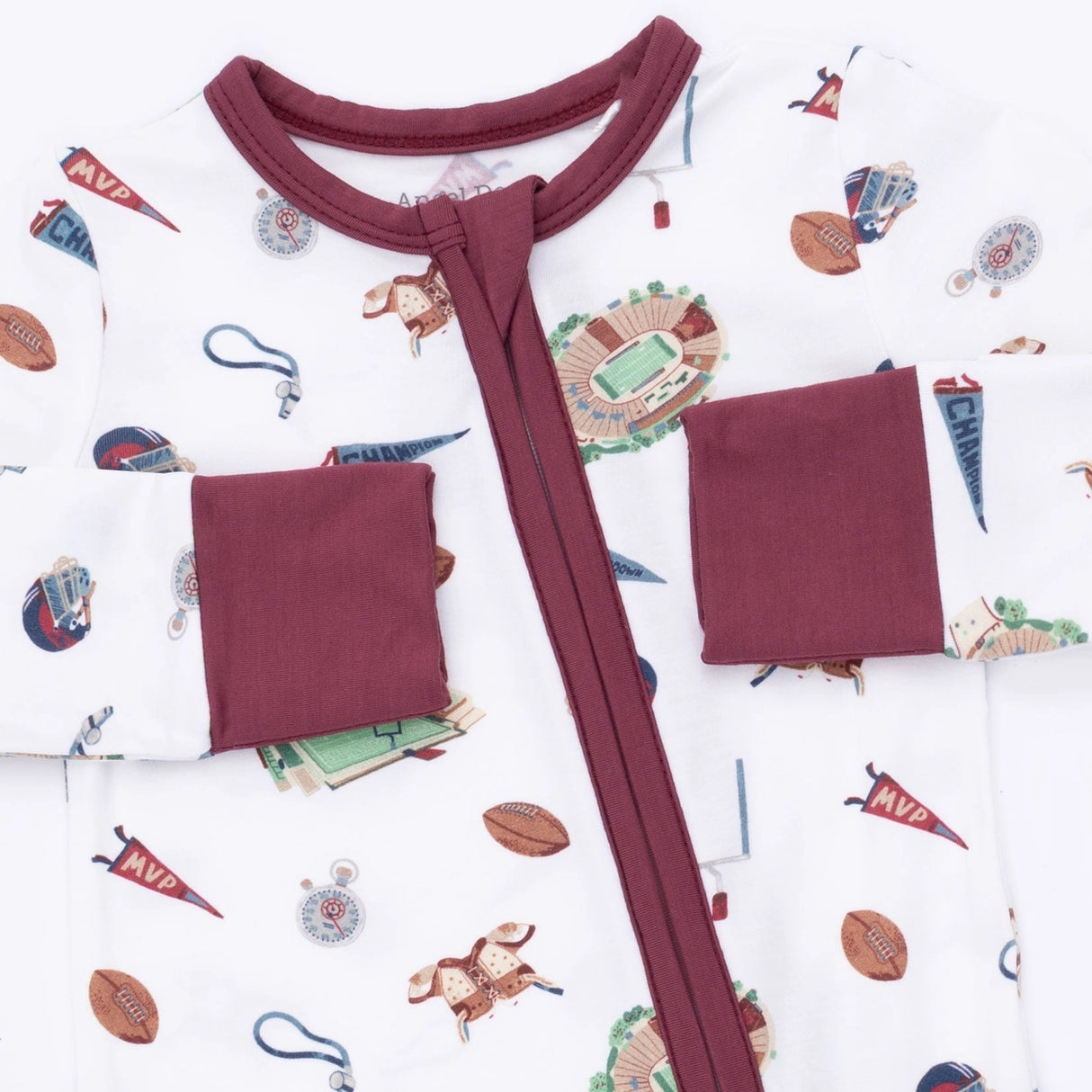 Angel Dear Bamboo Romper - Vintage Football
