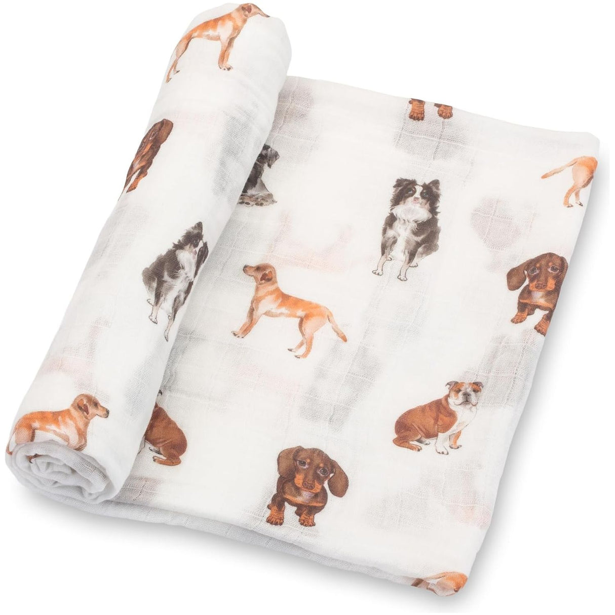 LollyBanks Muslin Swaddle Blanket - Dogs - Kid's Stuff Superstore