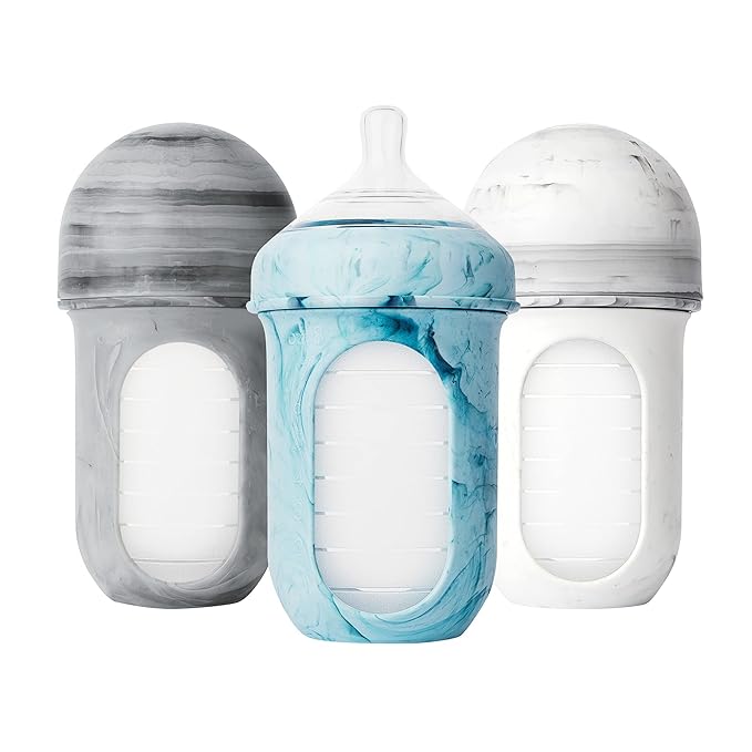 Boon Nursh 8 oz. Silicon Bottles - Marble - Kid's Stuff Superstore