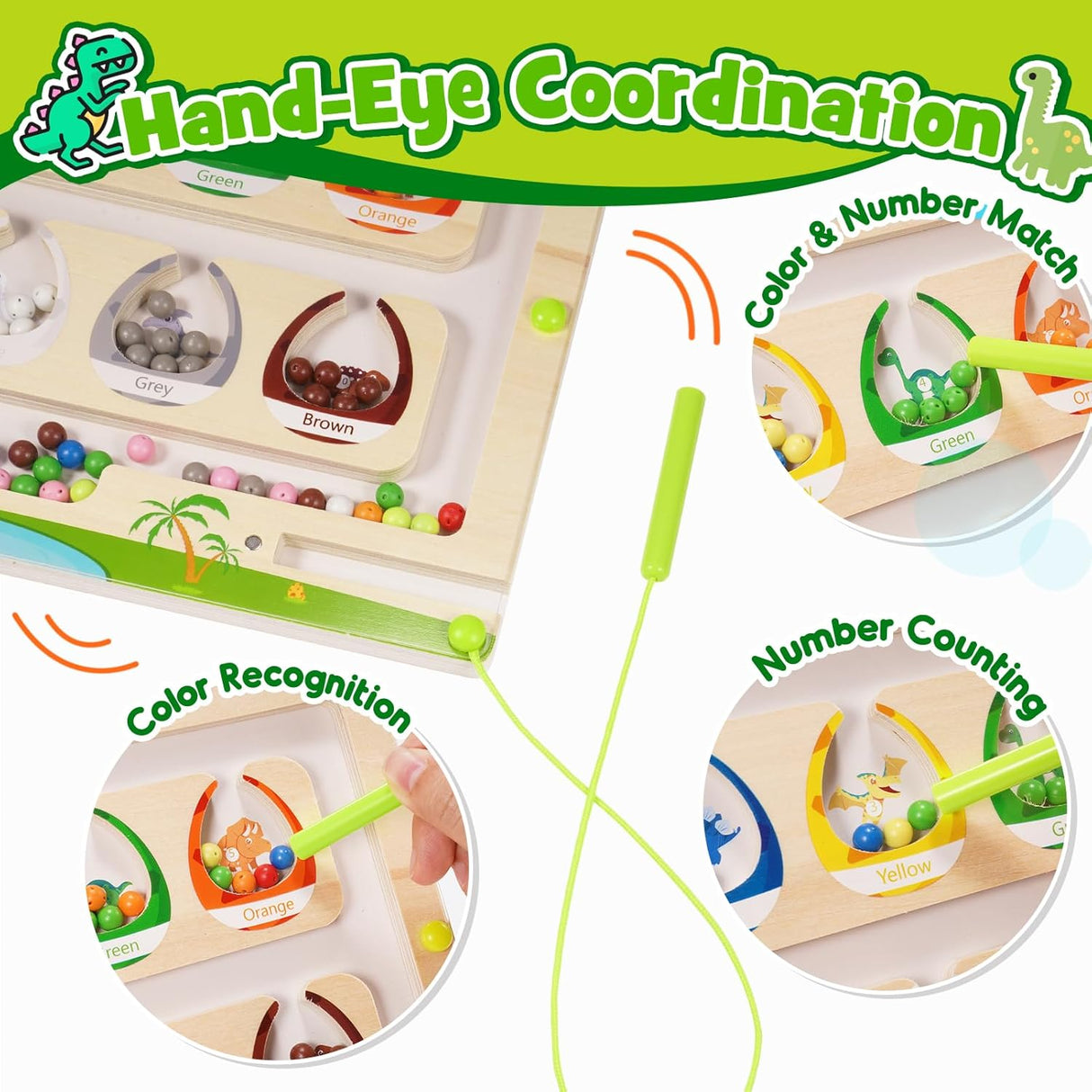 Dinosaur Magnetic Color Sorting Maze - Kid's Stuff Superstore