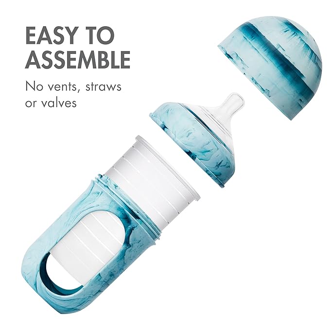 Boon Nursh 8 oz. Silicon Bottles - Marble - Kid's Stuff Superstore