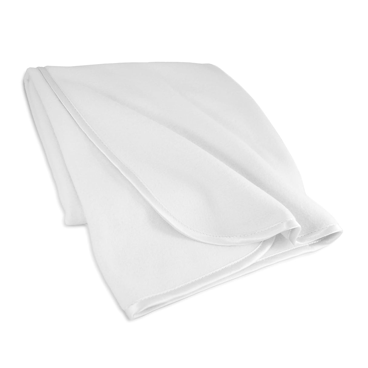 American Baby Company Fleece Blanket with Satin Trim - White - Kid's Stuff Superstore
