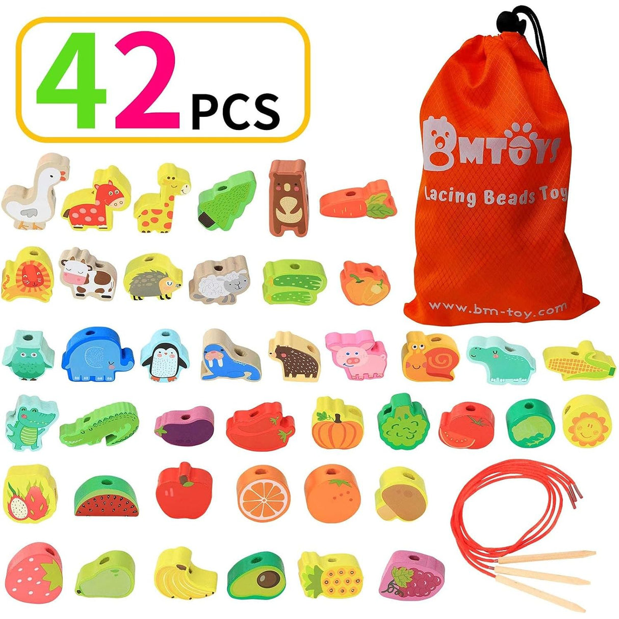 Animal & Fruit Lacing Beads - Kid's Stuff Superstore