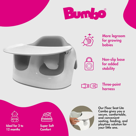 Bumbo Baby Floor Seat Lite Grey - *New - Not in original packaging* - Kid's Stuff Superstore