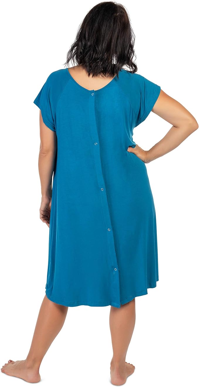 Three Little Tots Delivery/Nursing Gown - Blue