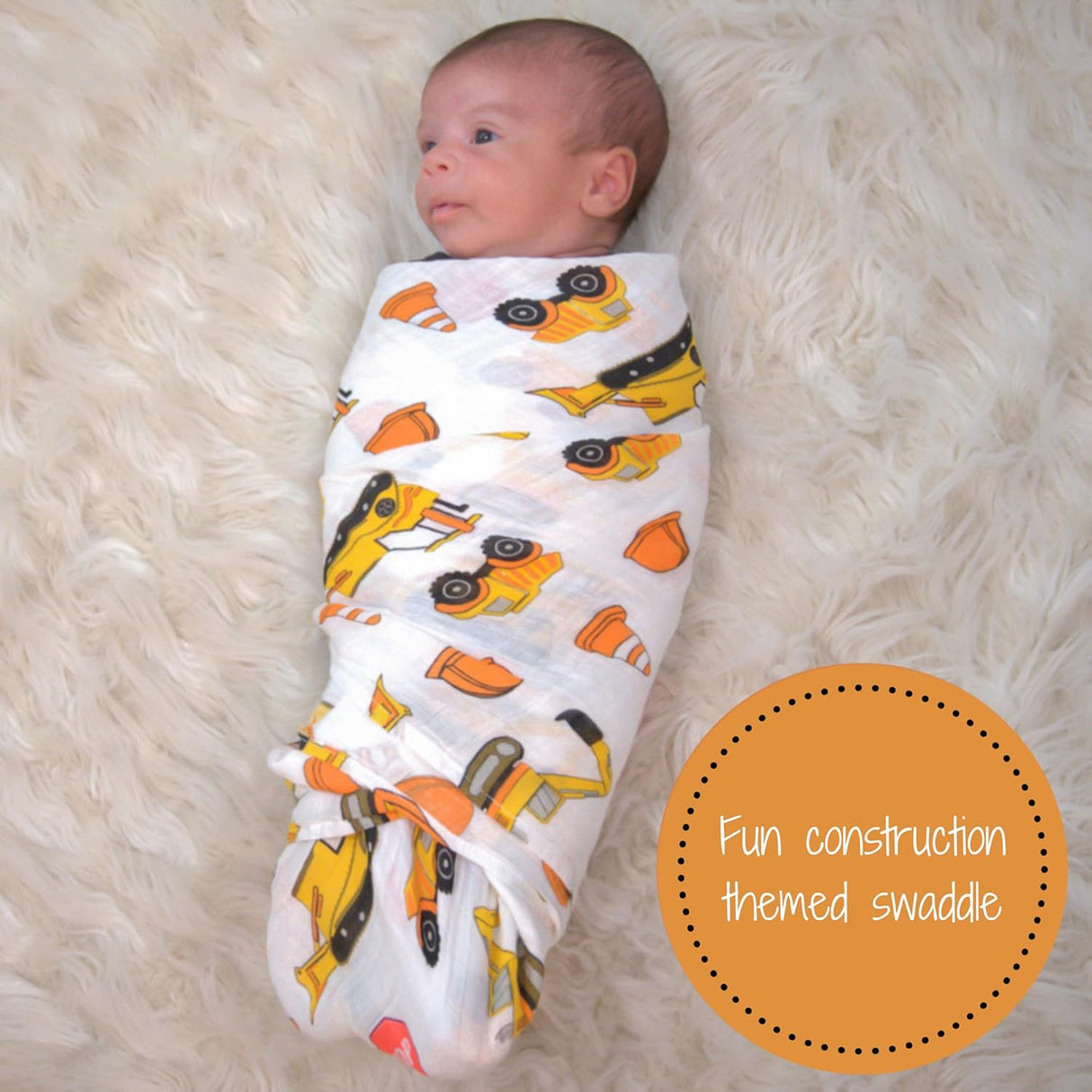 LollyBanks Muslin Swaddle Blanket - Construction - Kid's Stuff Superstore