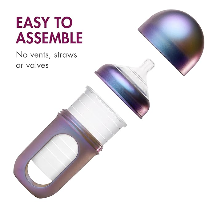 Boon Nursh 8 oz. Silicon Bottles - Metallic - Kid's Stuff Superstore