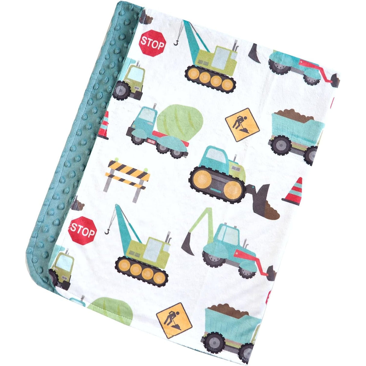 Honey Lemonade Minky Blanket - Construction Trucks - Kid's Stuff Superstore