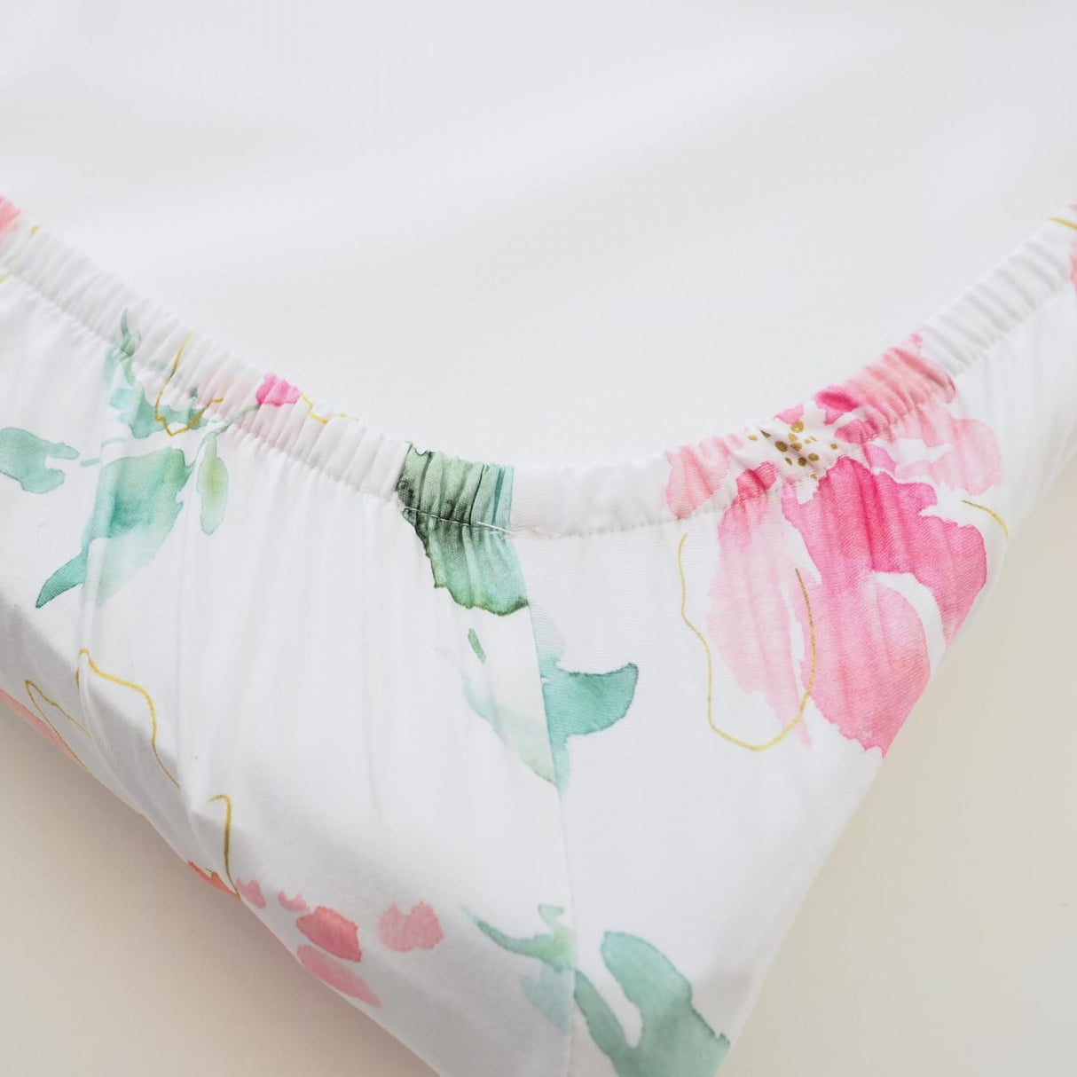 Honey Lemonade Changing Pad Cover - Pink & Gold Floral - Kid's Stuff Superstore