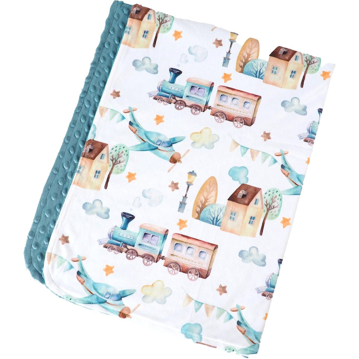 Honey Lemonade Minky Blanket - Airplane and Train - Kid's Stuff Superstore