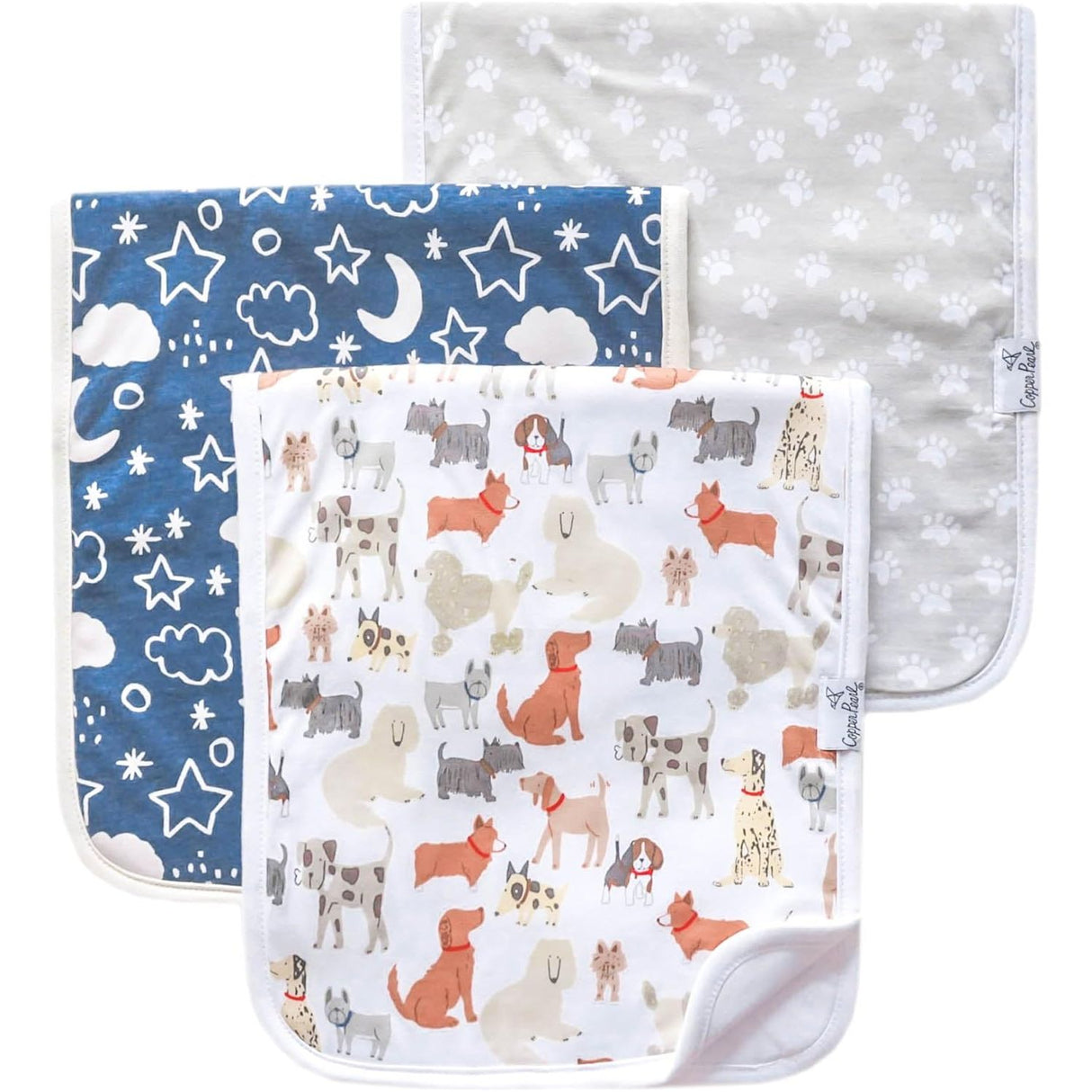 Copper Pearl Premium Baby Burp Cloths 3-Pack - Rufus - Kid's Stuff Superstore