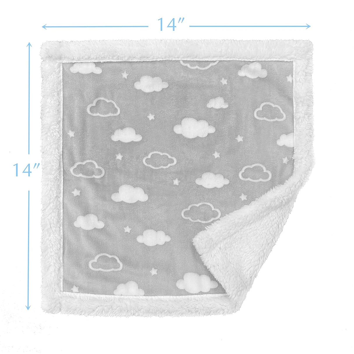 American Baby Company Heavenly Soft Chenille Sherpa Security Blanket - Gray Cloud - Kid's Stuff Superstore