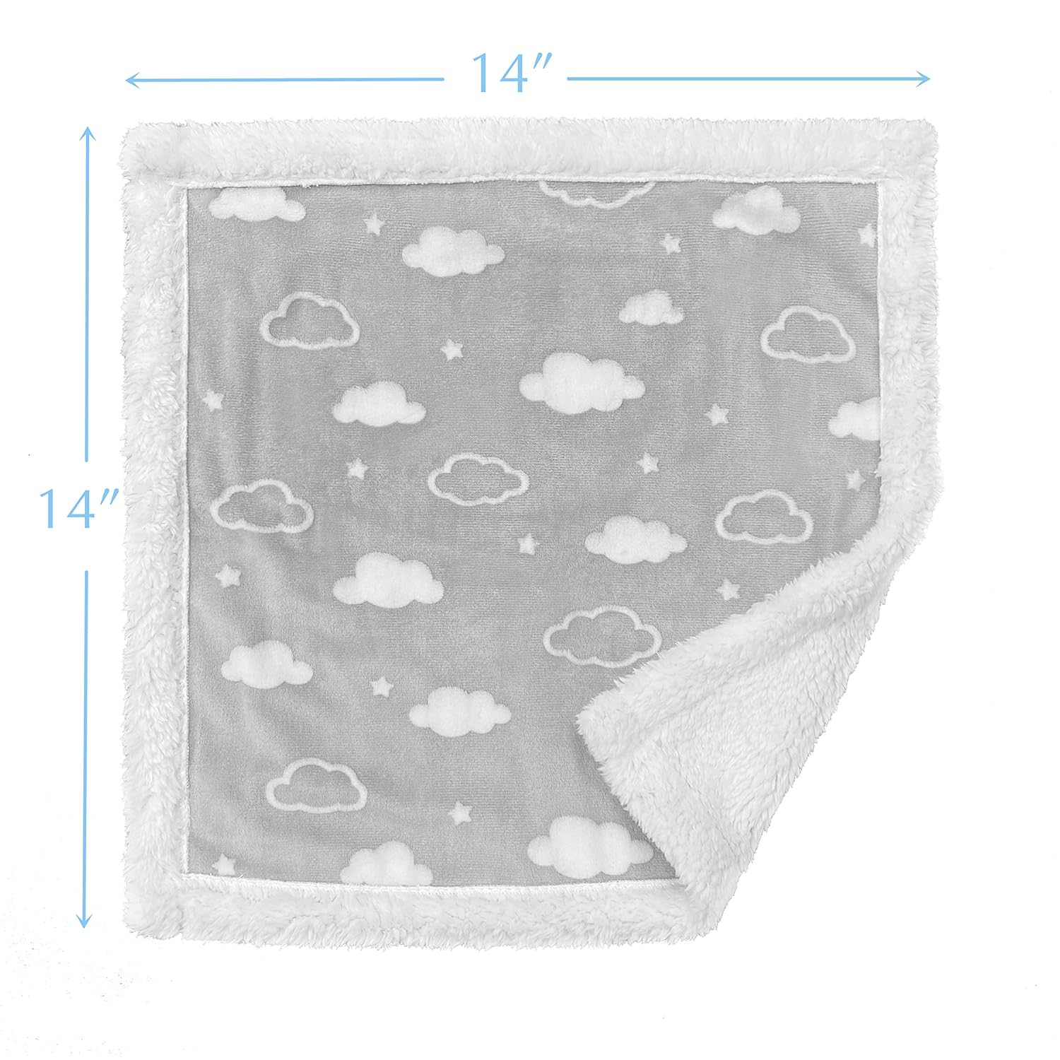 American Baby Company Heavenly Soft Chenille Sherpa Security Blanket - Gray Cloud - Kid's Stuff Superstore
