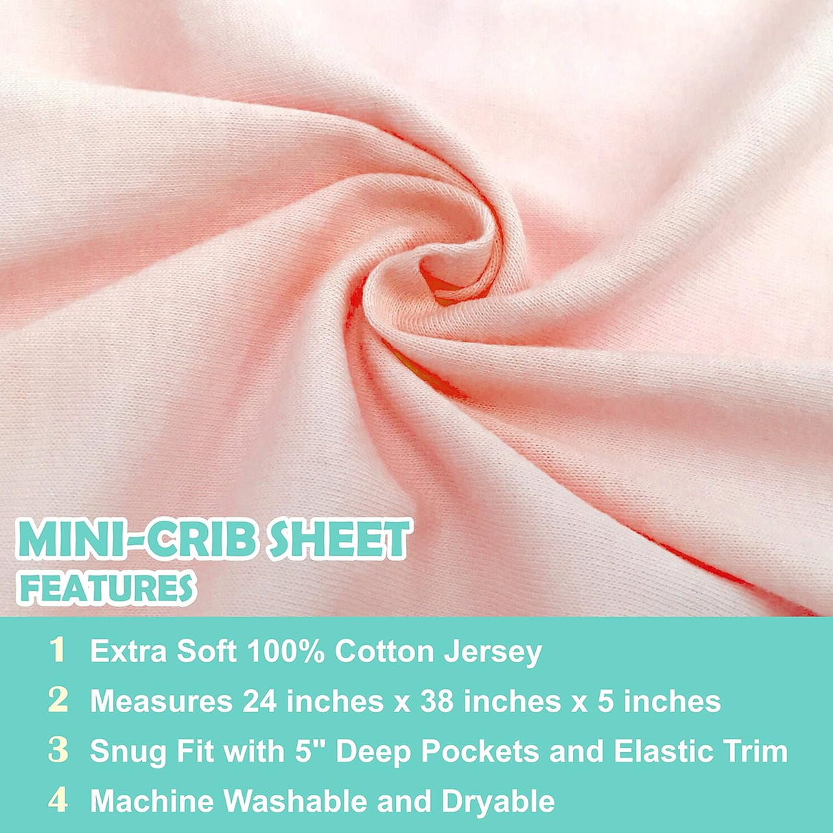 American Baby Company Fitted Mini Crib Sheet - Blush - Kid's Stuff Superstore