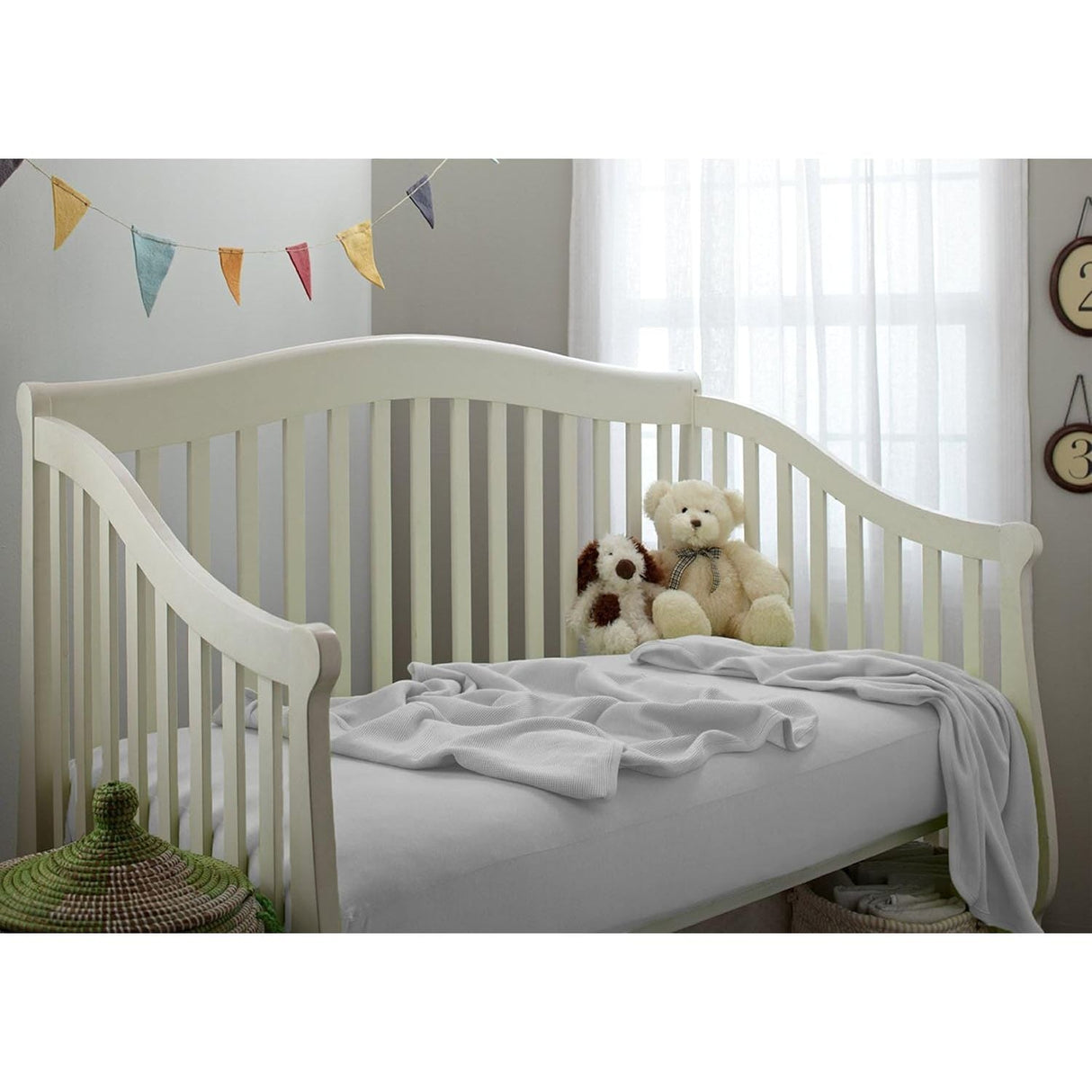 American Baby Company Cotton Jersey Fitted Crib Sheet - White - Kid's Stuff Superstore
