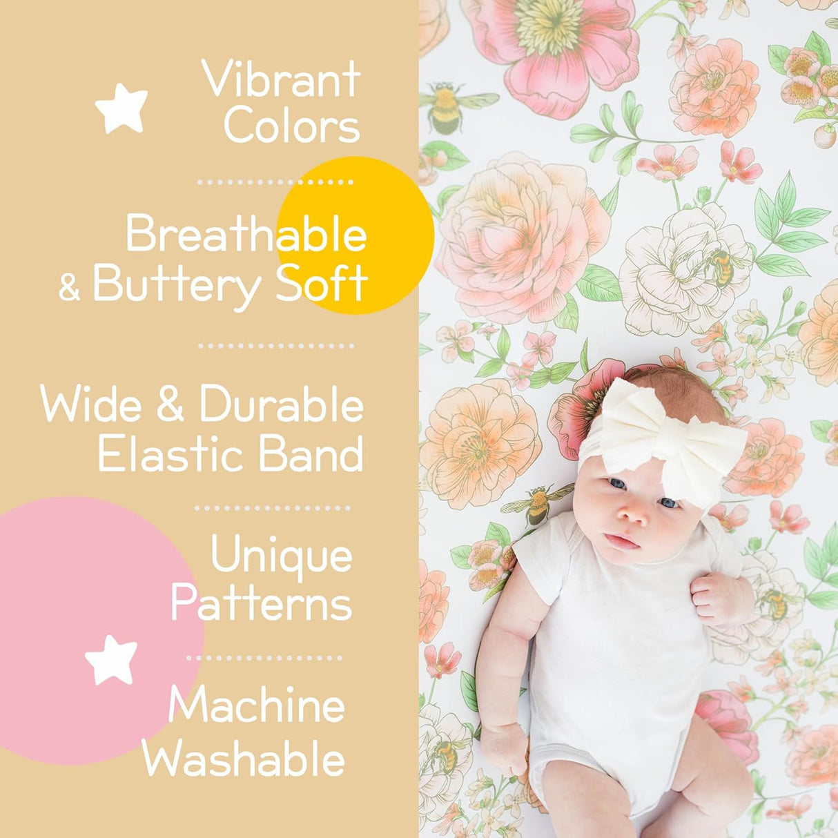 Honey Lemonade Crib Sheet - Botanical Floral - Kid's Stuff Superstore