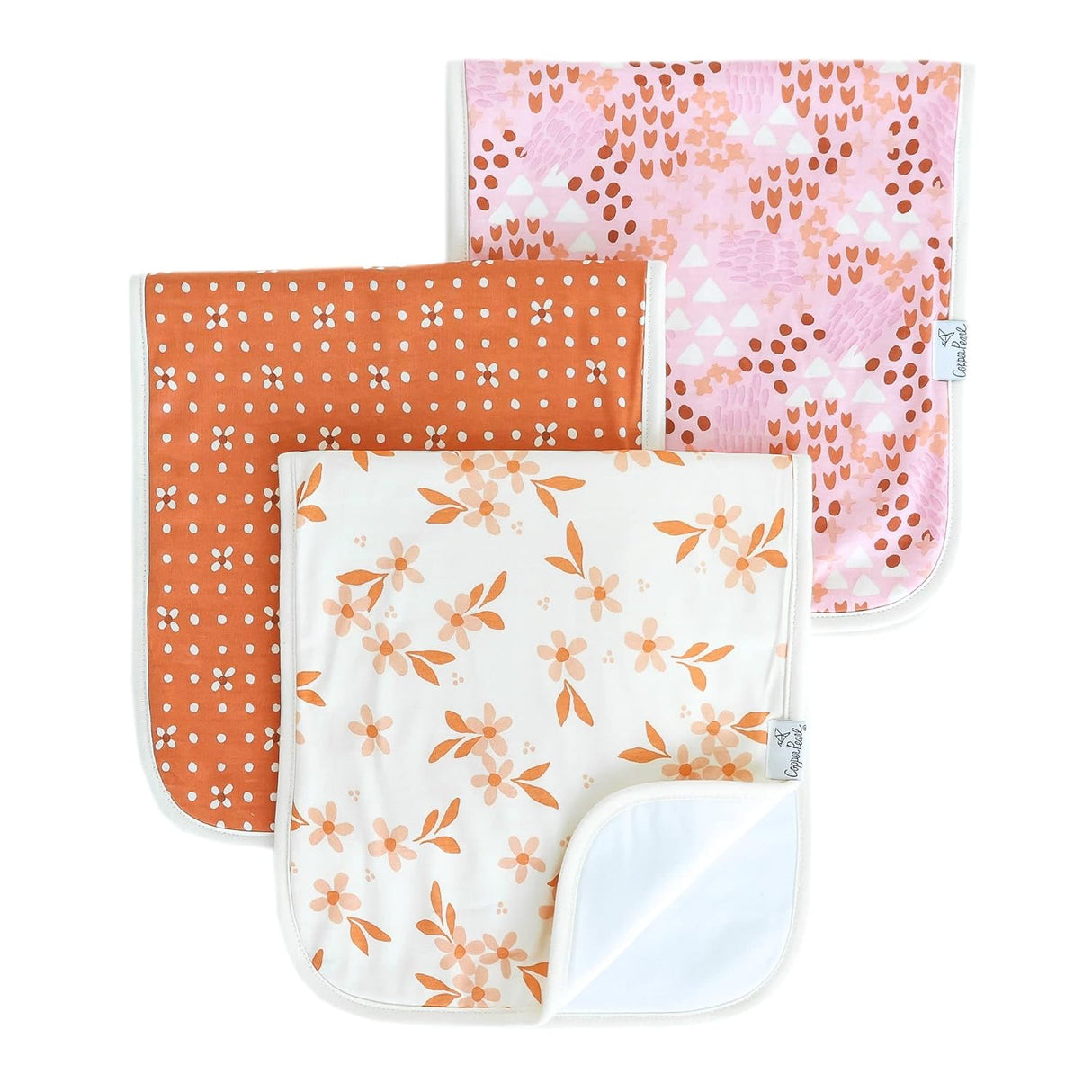 Copper Pearl Premium Baby Burp Cloths 3-Pack - Rue - Kid's Stuff Superstore