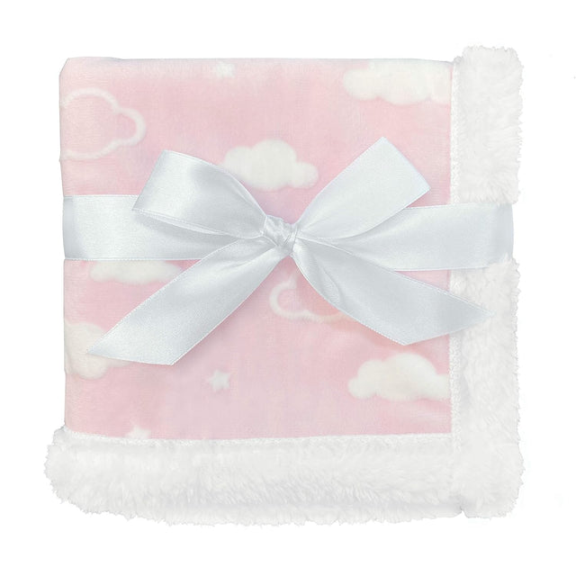 American Baby Company Heavenly Soft Chenille Sherpa Security Blanket - Pink Cloud - Kid's Stuff Superstore