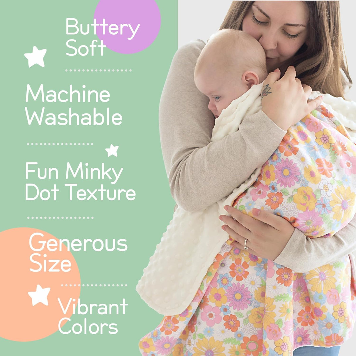 Honey Lemonade Minky Blanket - Retro Floral - Kid's Stuff Superstore