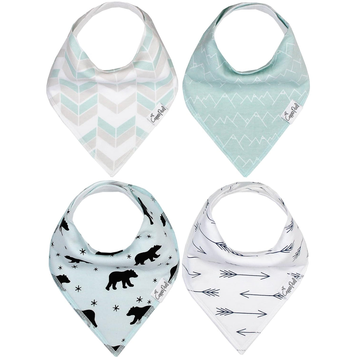 Copper Pearl Baby Bandana Bibs 4 Pack - Archer - Kid's Stuff Superstore