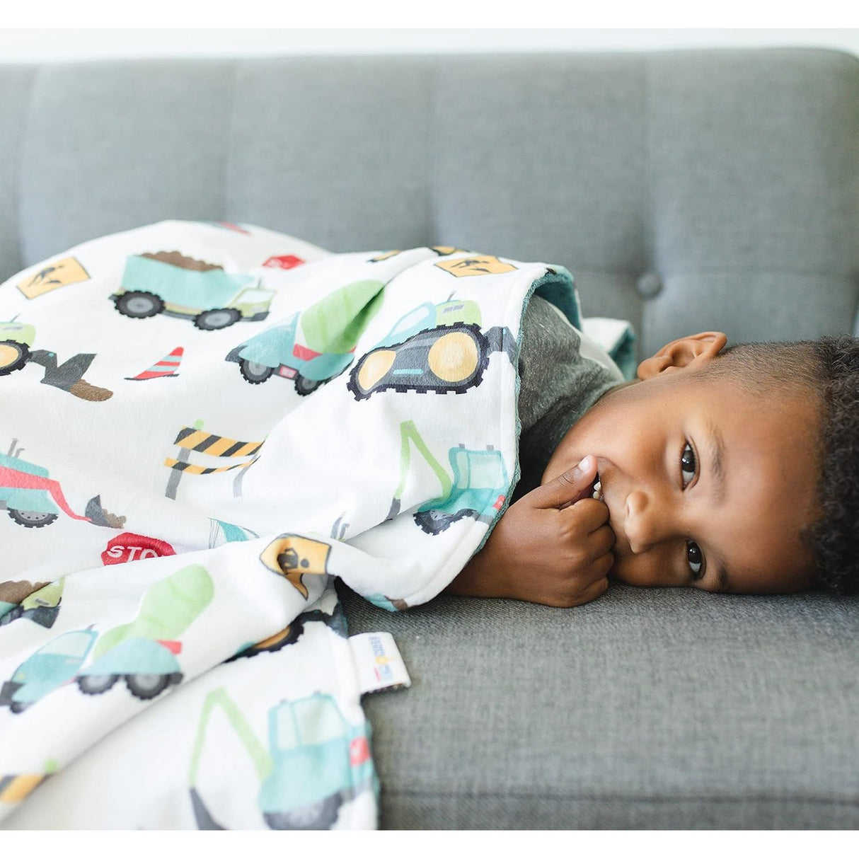 Honey Lemonade Minky Blanket - Construction Trucks - Kid's Stuff Superstore