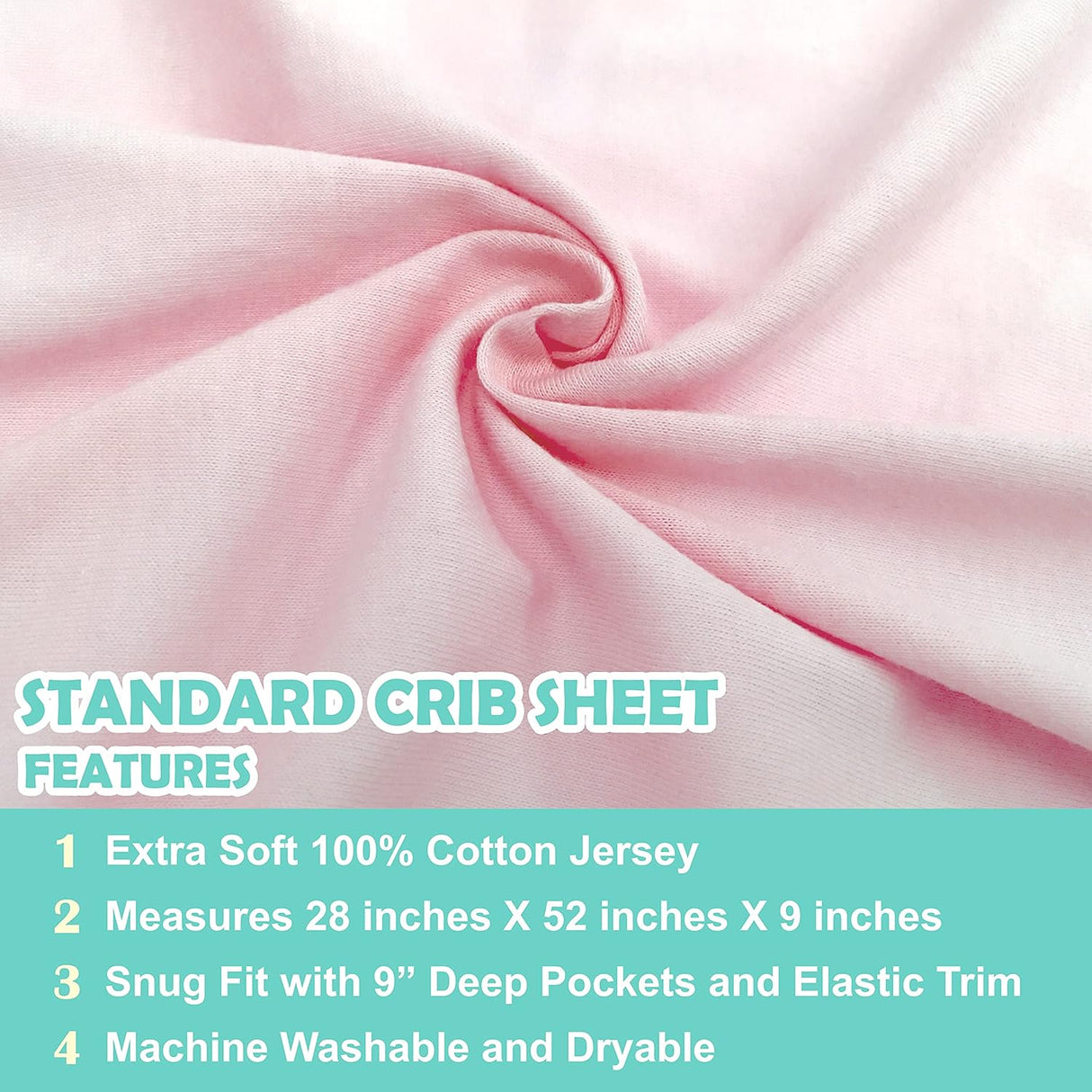 American Baby Company Cotton Jersey Fitted Crib Sheet - Pink - Kid's Stuff Superstore