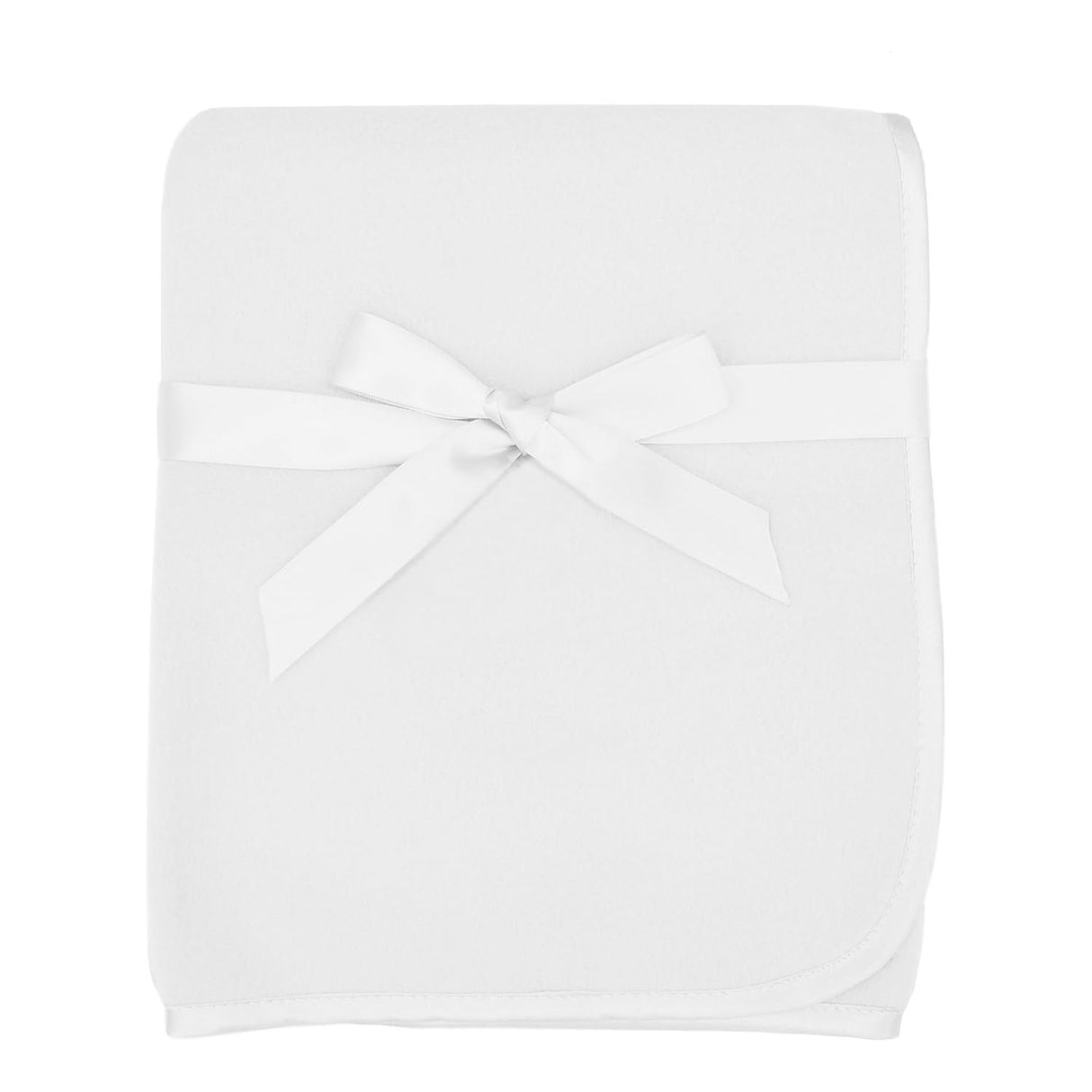 American Baby Company Fleece Blanket with Satin Trim - White - Kid's Stuff Superstore