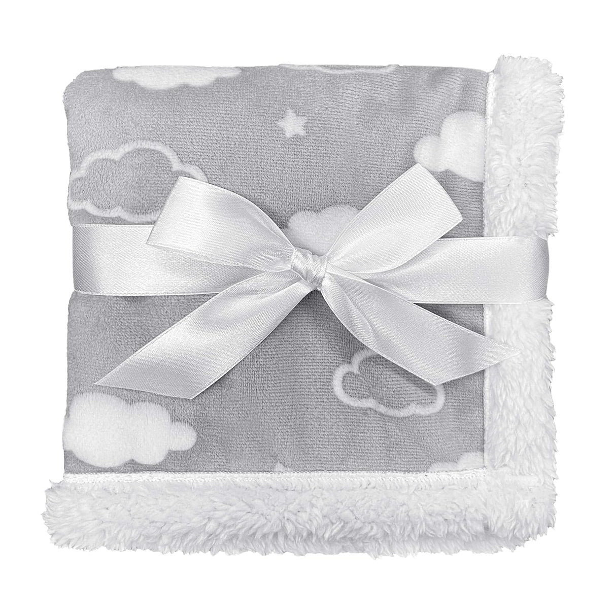 American Baby Company Heavenly Soft Chenille Sherpa Security Blanket - Gray Cloud - Kid's Stuff Superstore