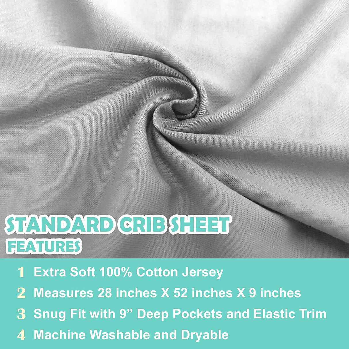American Baby Company Cotton Jersey Fitted Crib Sheet - Gray - Kid's Stuff Superstore