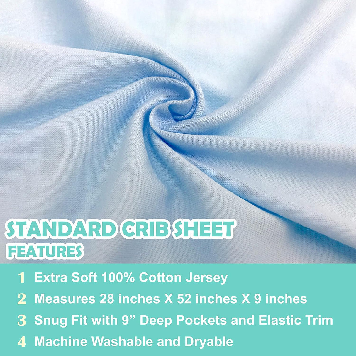 American Baby Company Cotton Jersey Fitted Crib Sheet - Blue - Kid's Stuff Superstore